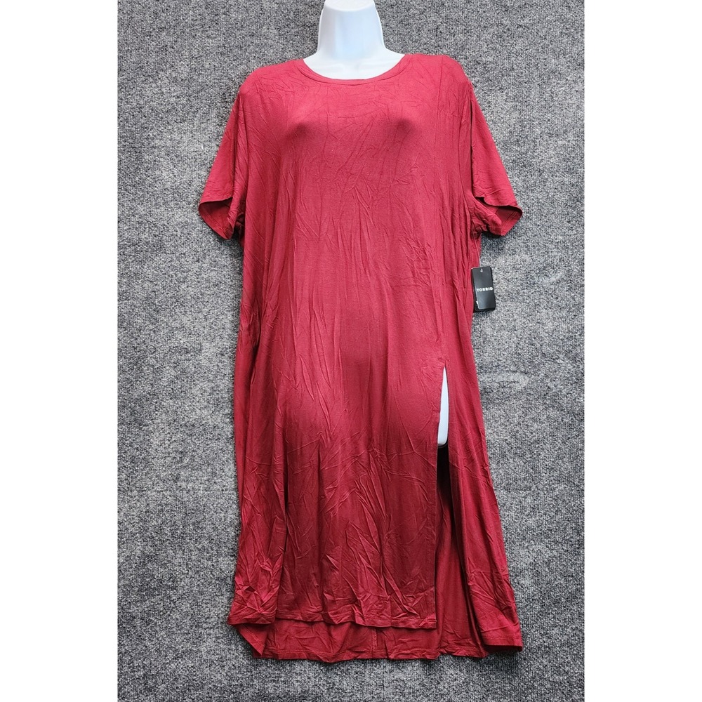 NWT Torrid Super Soft Women Plus Size Split Front Minimalist Tunic 2X 18-20